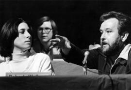 Roberta Walburn, Mike Knaak, and Fred Barry, Media Day, St. Cloud State University