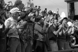 Students enjoy the St. Cloud State football game against Northern Iowa University