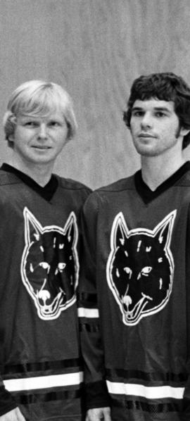 Men's hockey captains, Rog Rutten and Ron Muir, St. Cloud State University