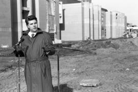 Student Government president Mark Herr at Atwood Memorial Center (1966) groundbreaking, St. Cloud State University