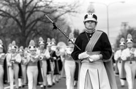 Marching band at the homecoming parade, St. Cloud State University