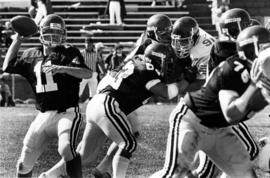 St. Cloud State University football quarterback Mark Sanchez plays against South Dakota State University