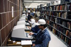 Students use computers at Centennial Hall (1971), St. Cloud State University