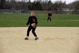 Karissa Hoehn plays in a softball game against North Dakota State University, St. Cloud State University