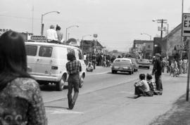 Protestors march, Day of Peace protest, St. Cloud State University