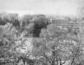 Stearns Hall (1966), Holes Hall (1965), and Newman Center (1964), St. Cloud State University