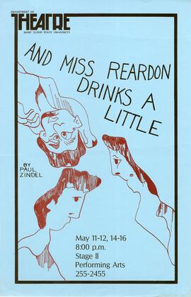 And Miss Reardon Drinks a Little theatre production poster, St. Cloud State University
