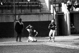 A player bats against St. Cloud State University in a baseball game against the University of Minnesota-Duluth