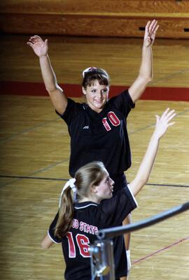 Swen Minnema during a volleyball match against South Dakota State University, St. Cloud State University