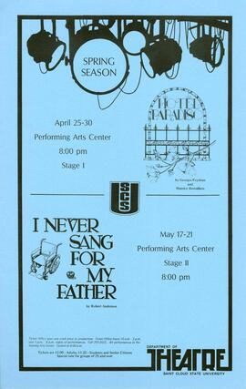 Hotel Paradiso / I Never Sang For My Father theatre production poster, St. Cloud State University