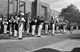 Marching Band in front of Stewart Hall (1948), St. Cloud State University