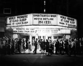 Paramount Theatre marqueer for the world premiere of the film St. Cloud Sleep