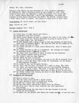 Church oral history summary -ﾠ John Denery