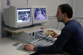 Man uses a computer, St. Cloud State University