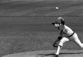 St. Cloud State pitcher Greg Berling pitches in a baseball game against the University of Minnesota-Morris