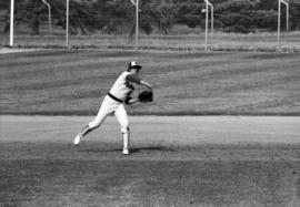 Scott Mansch throws a ball during a St. Cloud State University baseball game