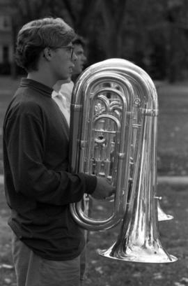 Marching band practices, St. Cloud State University