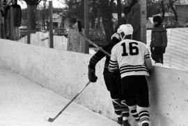 St. Cloud State University plays against Mankato State College in men's hockey