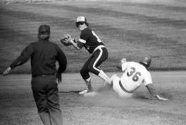 Darrell Watercott slides into second base during a St. Cloud State University baseball game