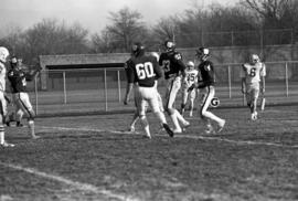 St. Cloud State football player Mike Mullen celebrates a touchdown during a football game against Winona State University