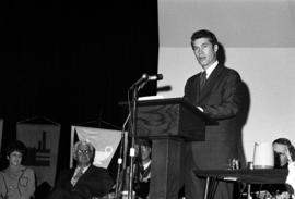 Minnesota Governor Wendell Anderson speaks at Charles Graham's Inauguration, St. Cloud State University