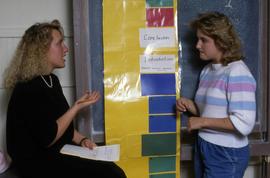 Two women work together at the Write Place, St. Cloud State University