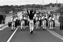 Marching band at the homecoming parade, St. Cloud State University