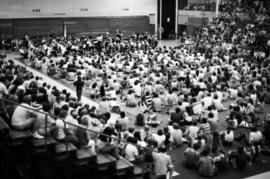 An orchestra performs at Halenbeck Hall (1965), Lemonade Concert and Art Fair, St. Cloud State University