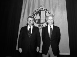 Mancur Olson and Gary Becker at the Winter Institute, St. Cloud State University