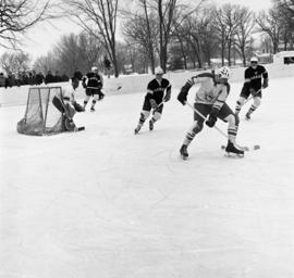 St. Cloud State University plays against Lakehead University in men's hockey