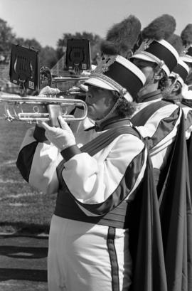 Marching band at football game, St. Cloud State University