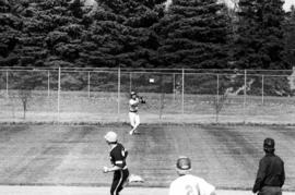 Larry Goodrie catches a ball during a St. Cloud State University baseball game