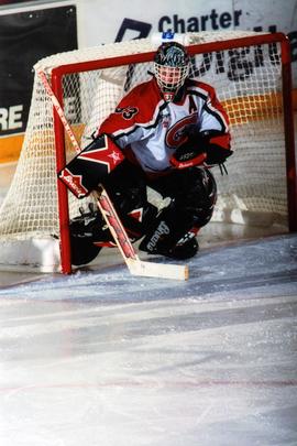 St. Cloud State hockey player Laura Gieselman in action