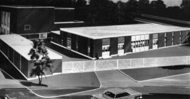Maintenance Building and Heating Plant (1964), architect's drawing, exterior, St. Cloud State University