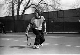 Jerry Anderson plays tennis, St. Cloud State University