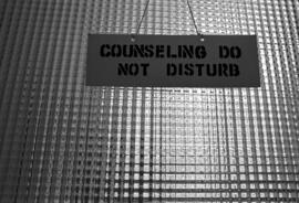 Sign reads "Counseling Do Not Disturb," St. Cloud State University