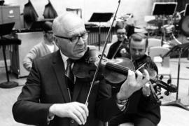 Harvey Waugh plays a violin, St. Cloud State University