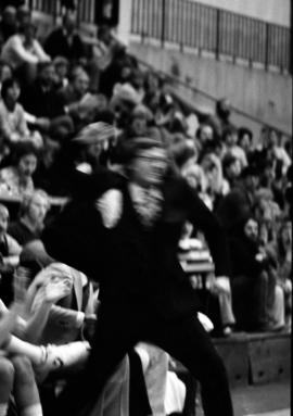 Noel Olson during a men's basketball game, St. Cloud State University