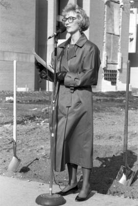 Karla Myres at Atwood Memorial Center (1966) groundbreaking, St. Cloud State University