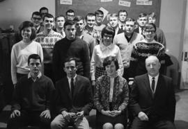 Students and faculty stand for a group portrait, St. Cloud State University