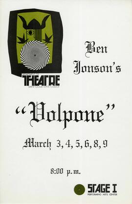 Volpone theatre production poster, St. Cloud State University
