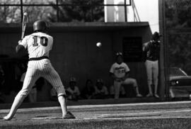 Jim Eisenreich bats during a St. Cloud State University baseball game against Northern State University