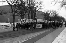 Vietnam War protest begins at Stewart Hall (1948), St. Cloud State University