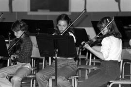 Children play musical instruments during a concert, St. Cloud State University