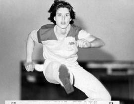 St. Cloud State University women's track team member Sharon Provo runs