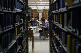 Student study at Centennial Hall (1971), St. Cloud State University