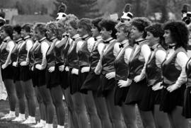 The danceline performs at halftime of a football game at Selke Field (1937), St. Cloud State University