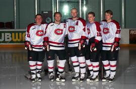 Geno Parrish with Archie Bifulk, Bryce Macken, Ritchie Larson, and Tom Lund, St. Cloud State University