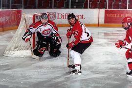 St. Cloud State hockey player Laura Gieselman in action