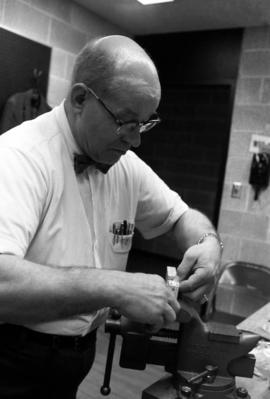 Vic Becker builds a harpsichord, St. Cloud State University